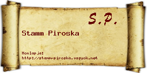 Stamm Piroska névjegykártya