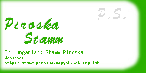 piroska stamm business card